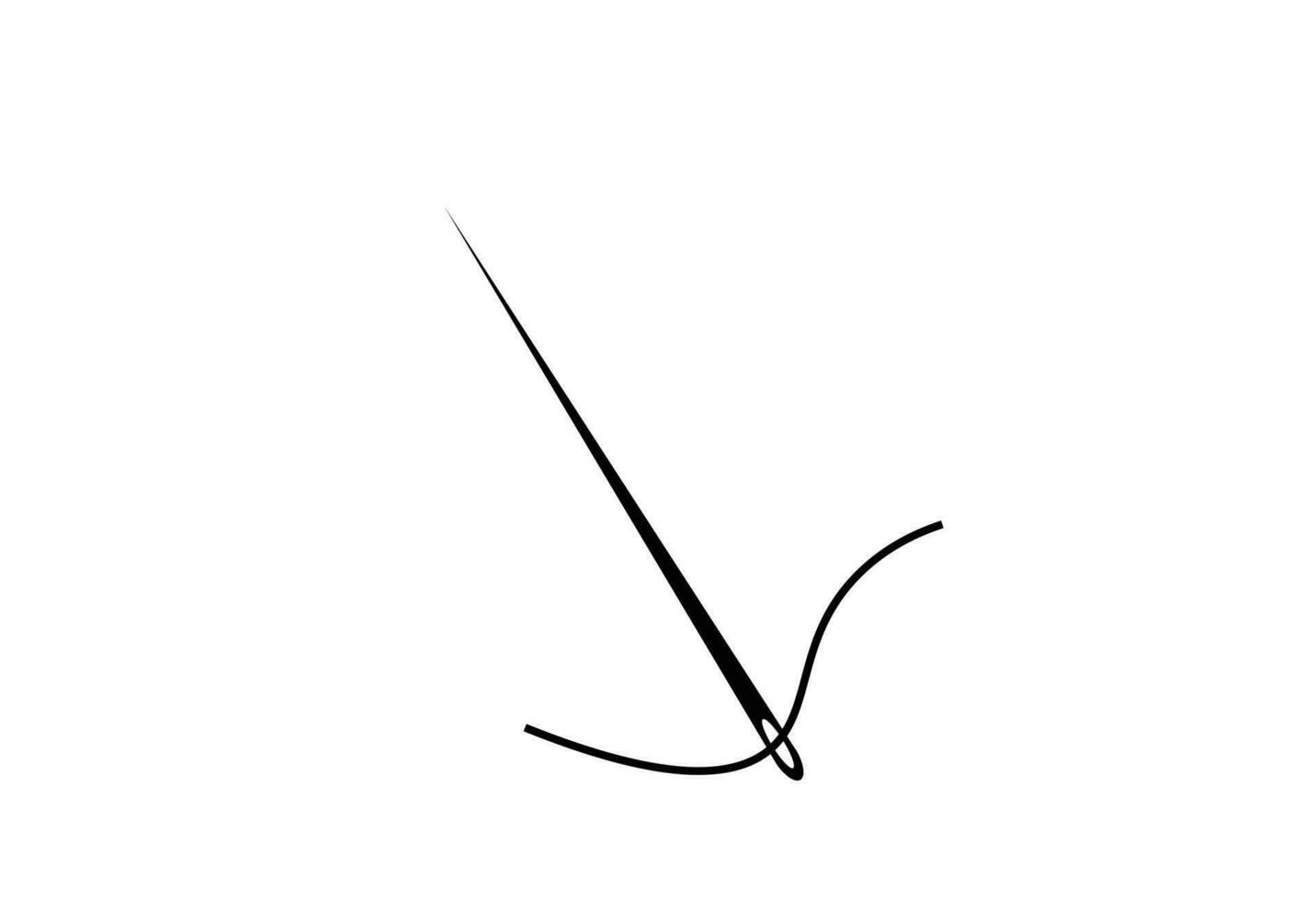 nål och tråd silhuett ikon vektor illustration skräddare logotyp