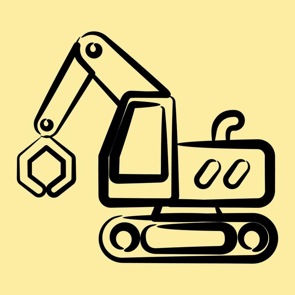 ikon spåras logga lastare grävmaskin. tung Utrustning element. ikoner i hand dragen stil. Bra för grafik, affischer, logotyp, infografik, etc. vektor