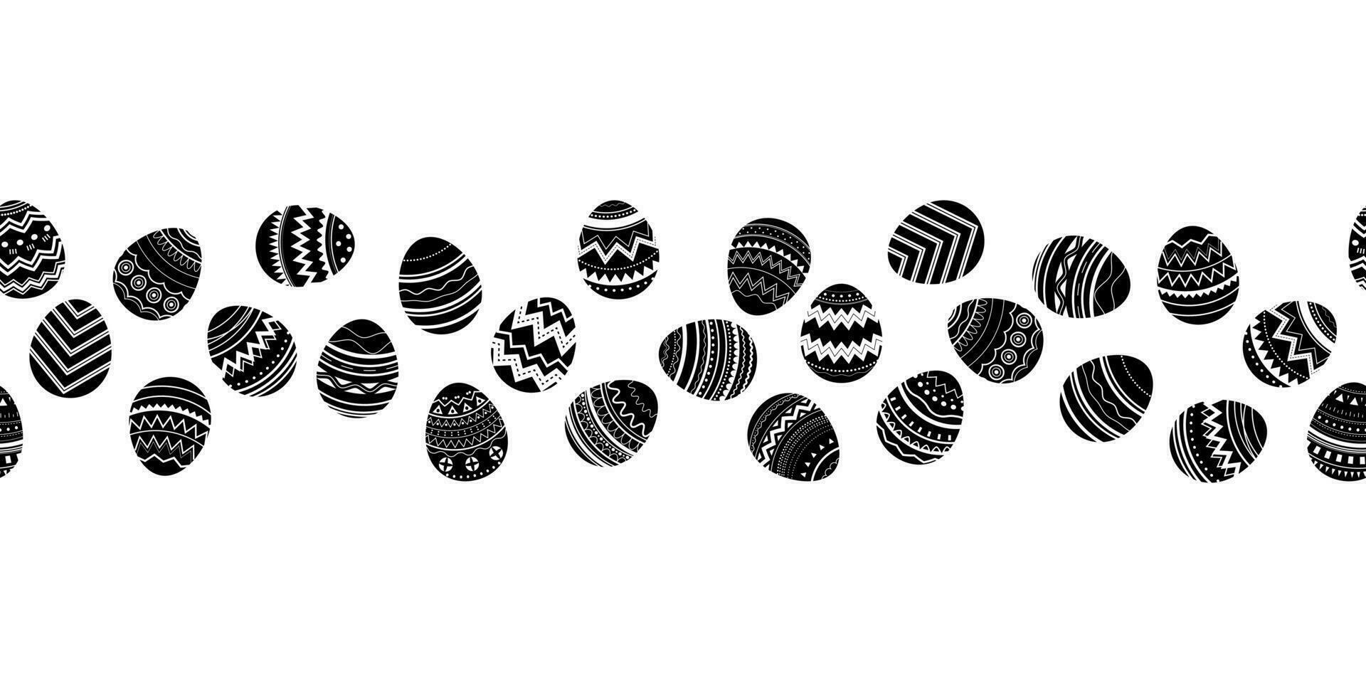 Ostern horizontal nahtlos, Gekritzel Eier. großartig zum Textilien, Banner, Hintergrund, Verpackung Vektor Design
