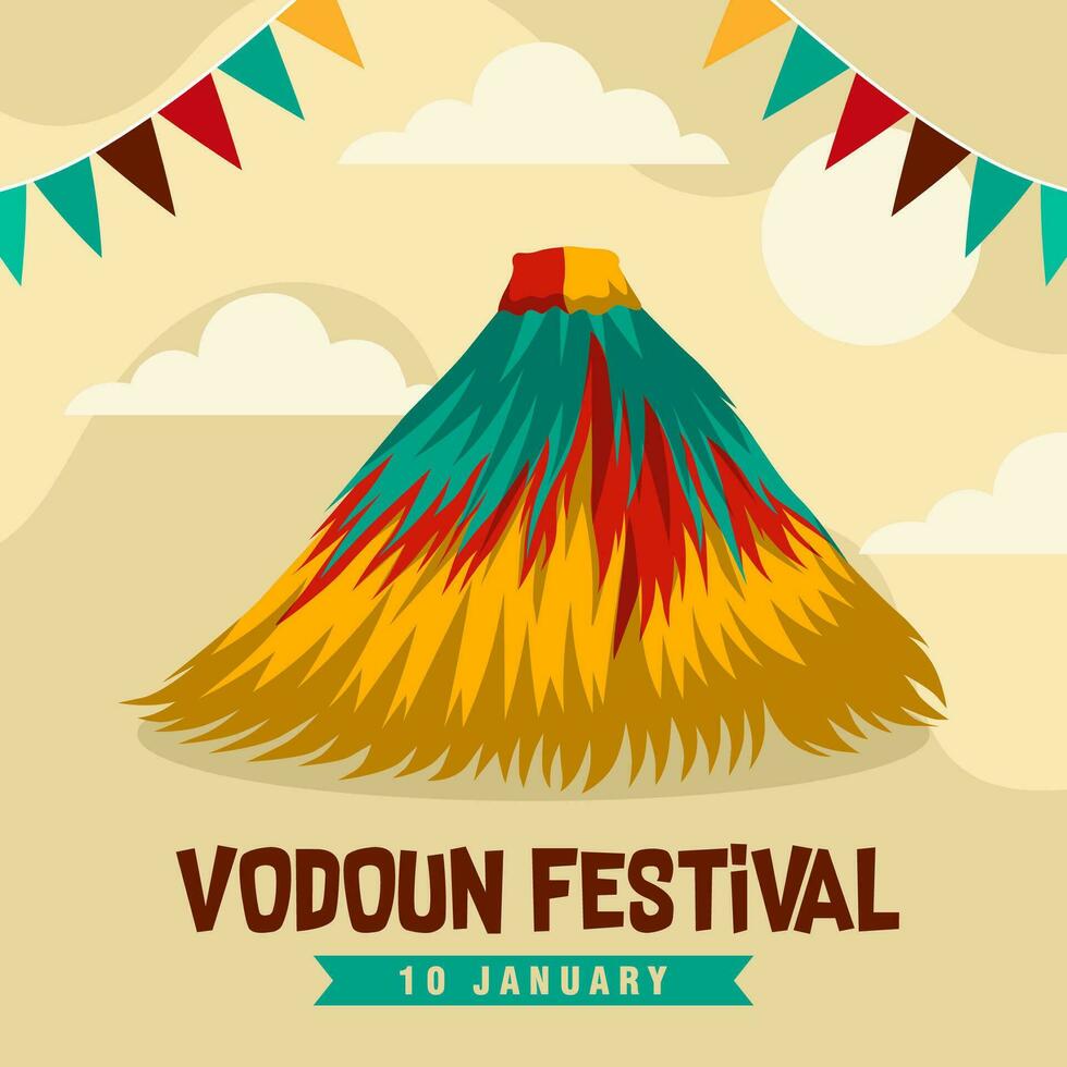 Benin Voodoo Festival Illustration Vektor Hintergrund. Vektor eps 10