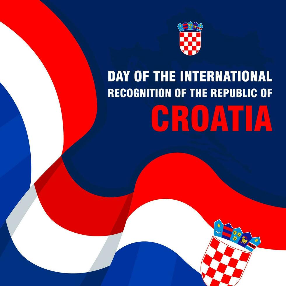 dag av de internationell igenkännande av de republik av kroatien. de dag kroatien illustration vektor bakgrund. vektor eps 10