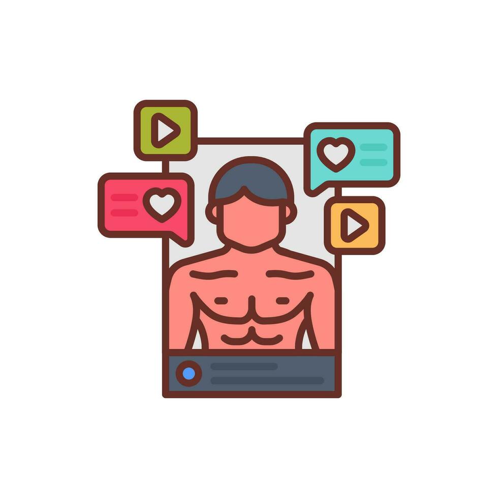 Fitnessstudio Influencer Symbol im Vektor. Illustration vektor