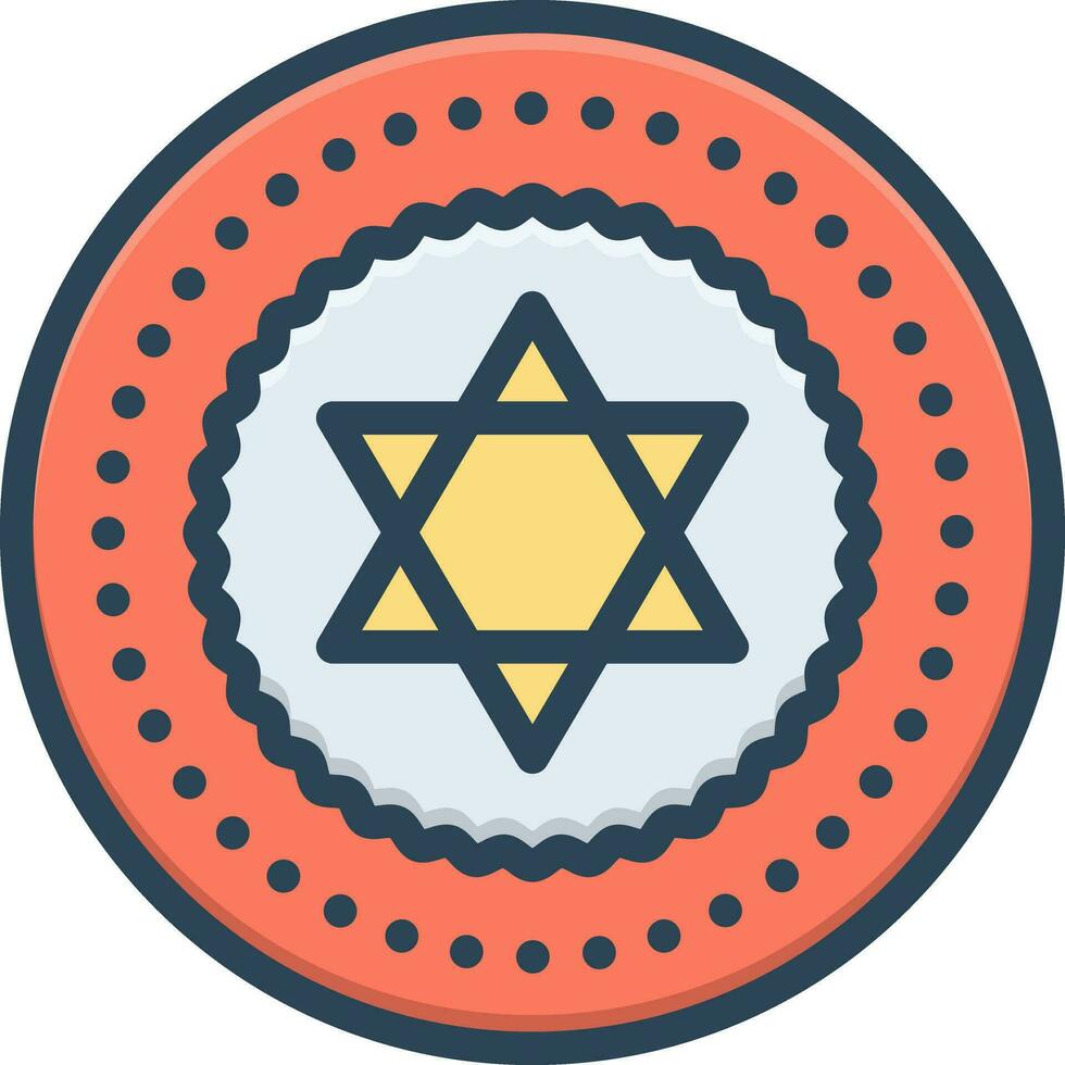 Färg ikon för judar vektor