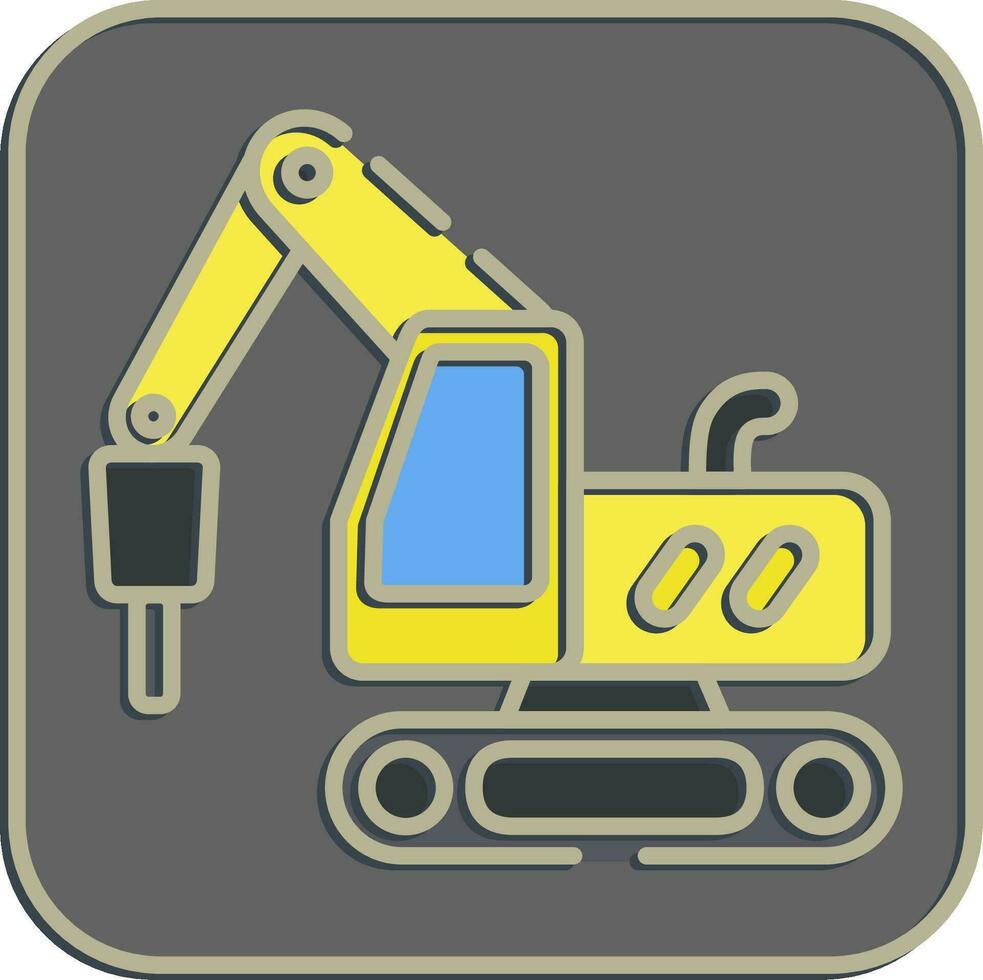 ikon hammare grävmaskin. tung Utrustning element. ikoner i instansad stil. Bra för grafik, affischer, logotyp, infografik, etc. vektor
