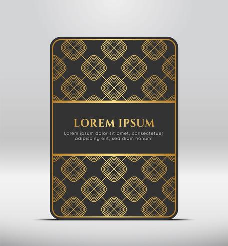 Eleganter Premium-Look. Dunkelgraue Kartenform mit goldenem Muster. Vektor-Illustration vektor