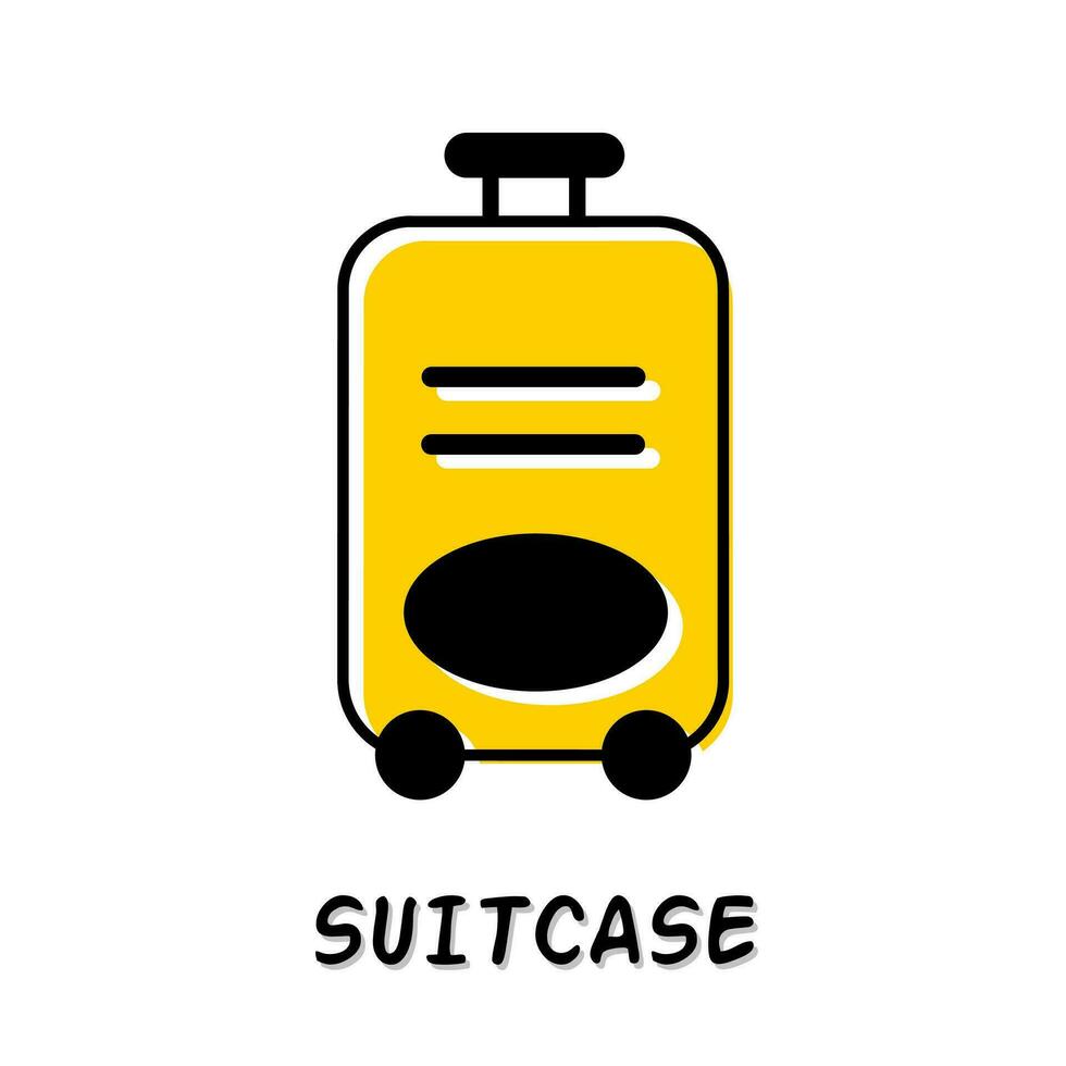 resväska ikon illustration. gul Färg illustration design. vektor