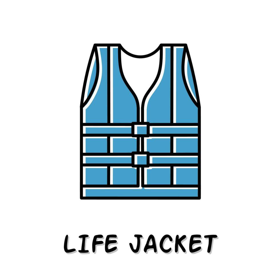 Leben Jacke Symbol Illustration. Blau Farbe Illustration Design. vektor