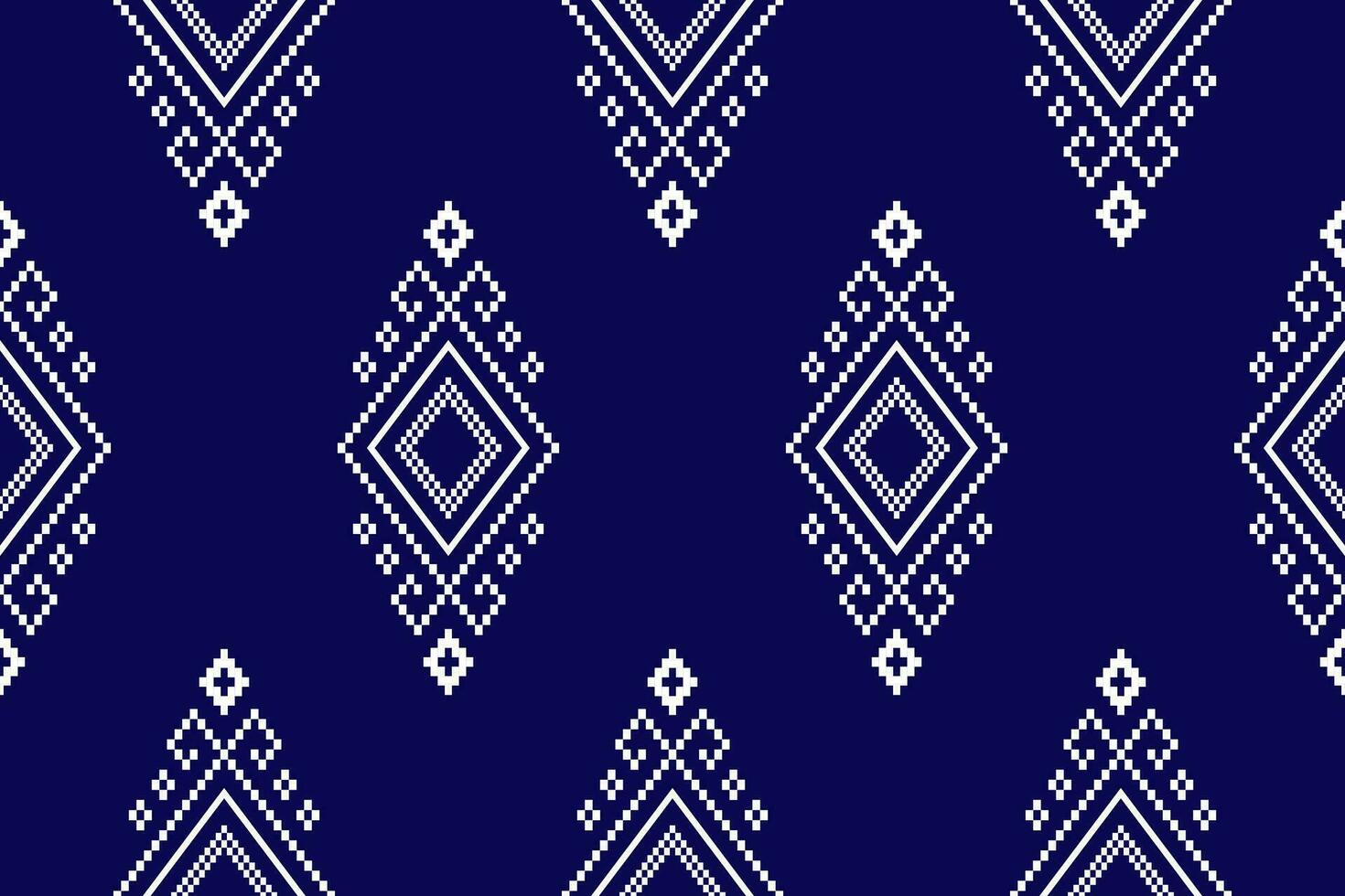 indigo Marin blå geometrisk traditionell etnisk mönster ikat sömlös mönster gräns abstrakt design för tyg skriva ut trasa klänning matta gardiner och sarong aztec afrikansk indisk indonesiska vektor