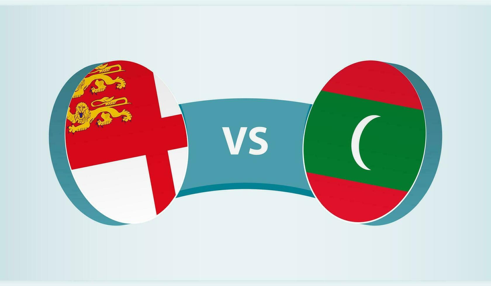 sark gegen Malediven, Mannschaft Sport Wettbewerb Konzept. vektor