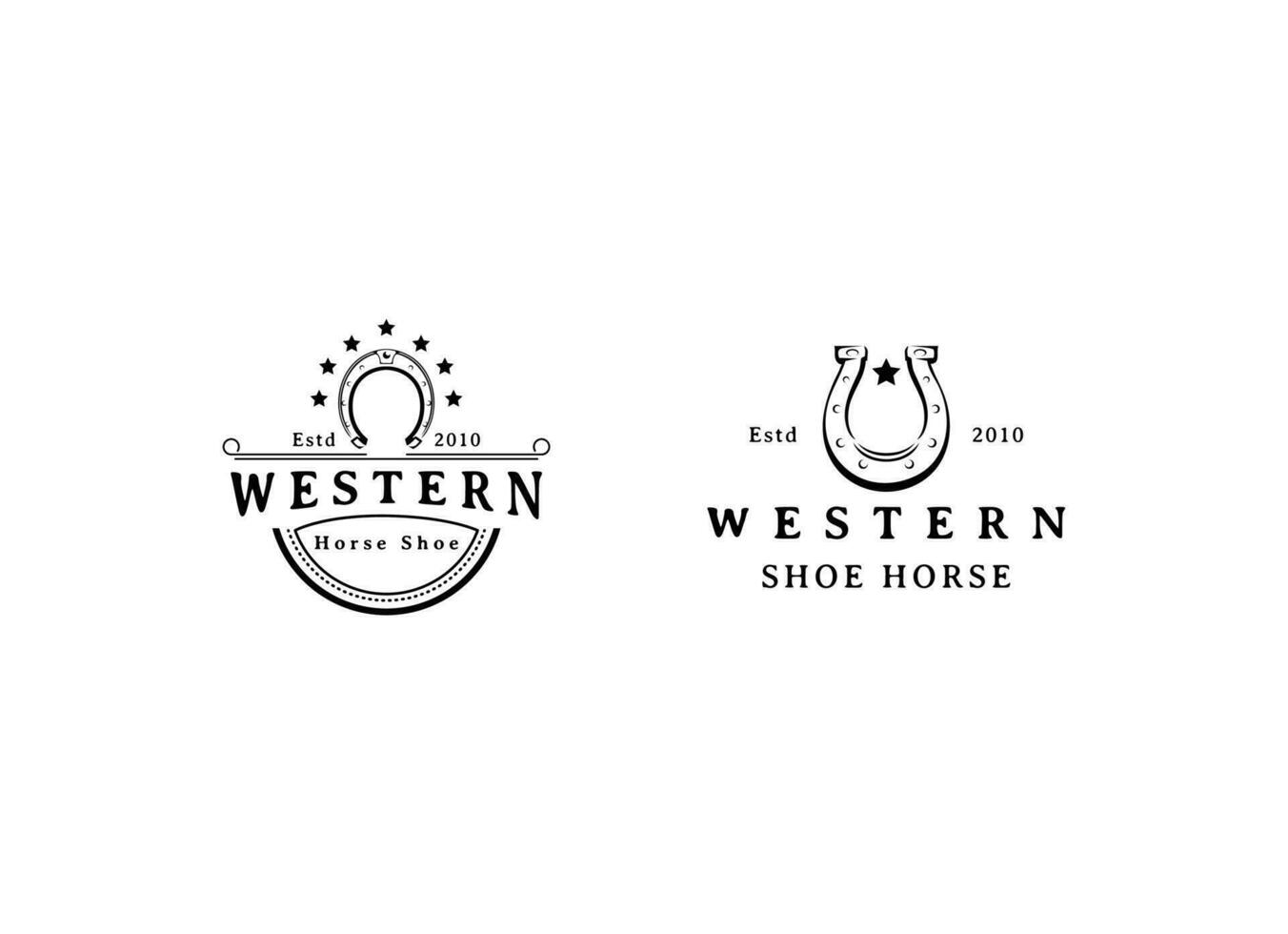 Schuh Pferd Hufeisen zum Land Western Cowboy Ranch Logo Design Inspiration vektor