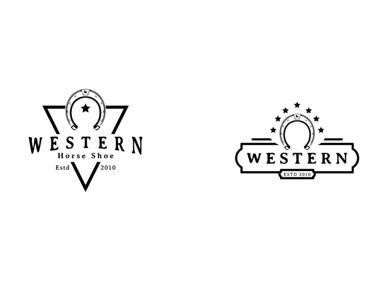 Schuh Pferd Hufeisen zum Land Western Cowboy Ranch Logo Design Inspiration vektor