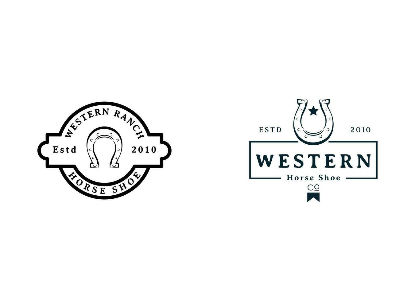 Schuh Pferd Hufeisen zum Land Western Cowboy Ranch Logo Design Inspiration vektor