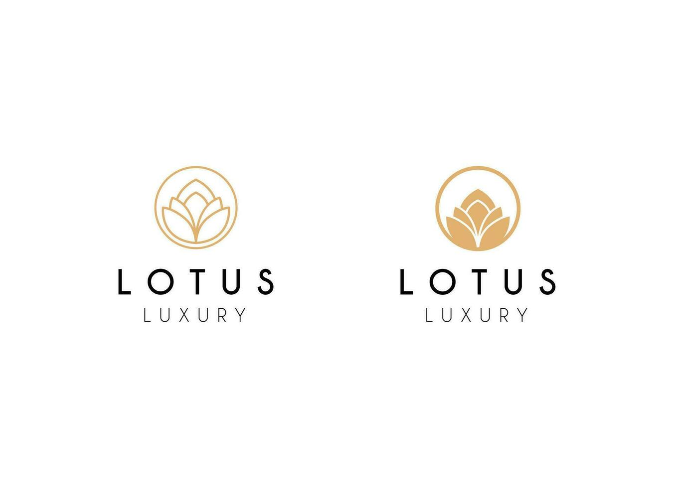 Luxus Lotus Blumen Logo. Schmuck Logo Design. vektor