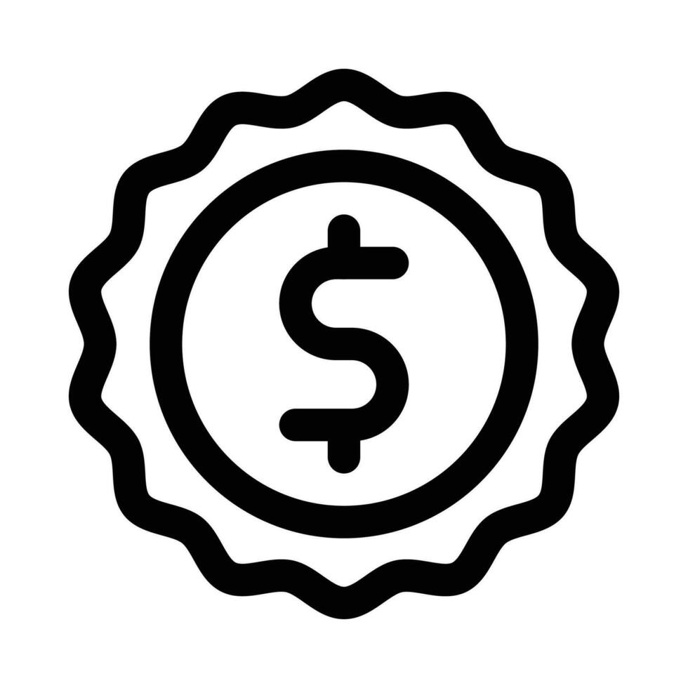 Abzeichen-Dollar Vektor Symbol auf Weiß Hintergrund