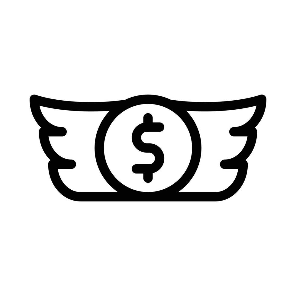 flygande pengar vektor ikon på en vit bakgrund
