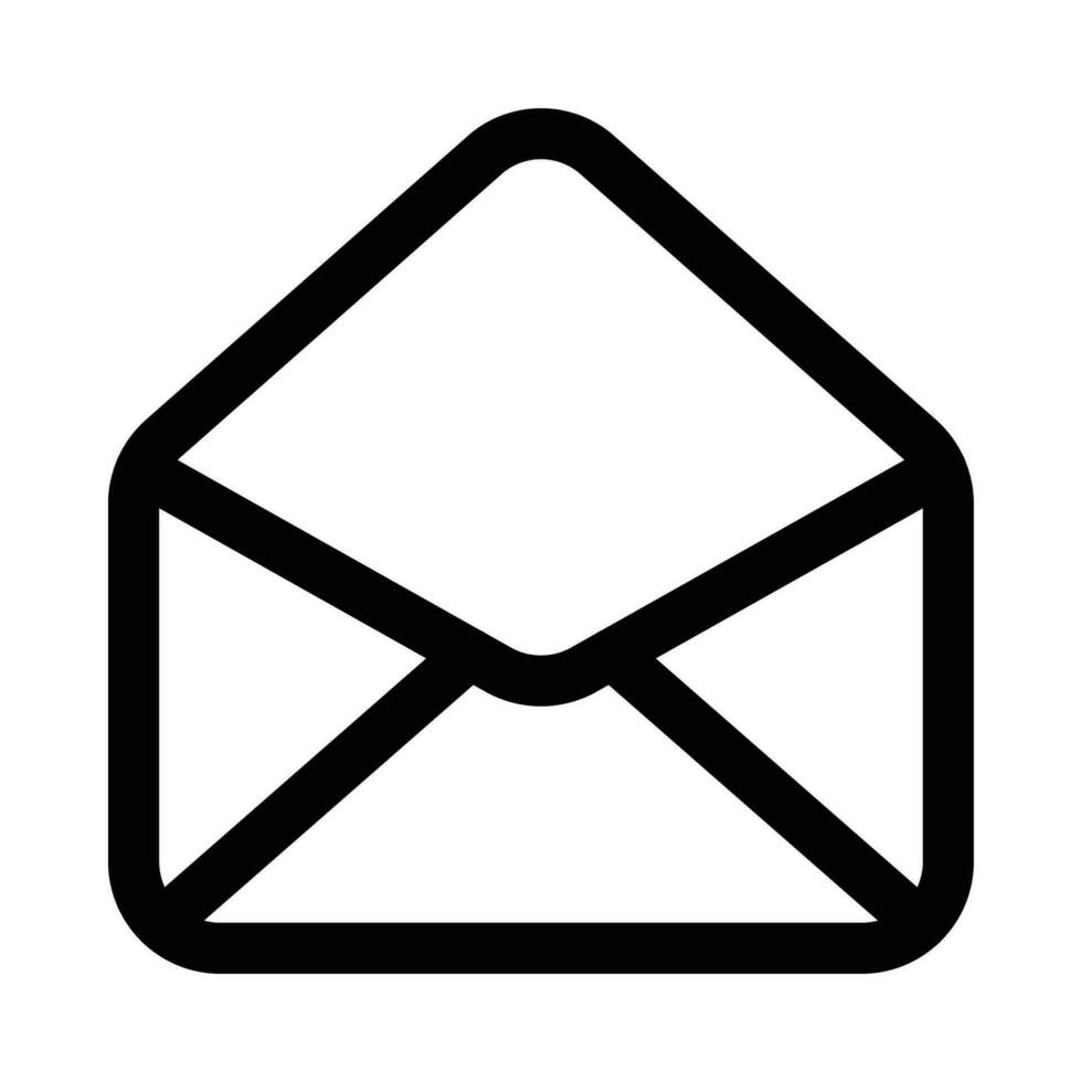 Umschlag offen Vektor Symbol auf Weiß Hintergrund