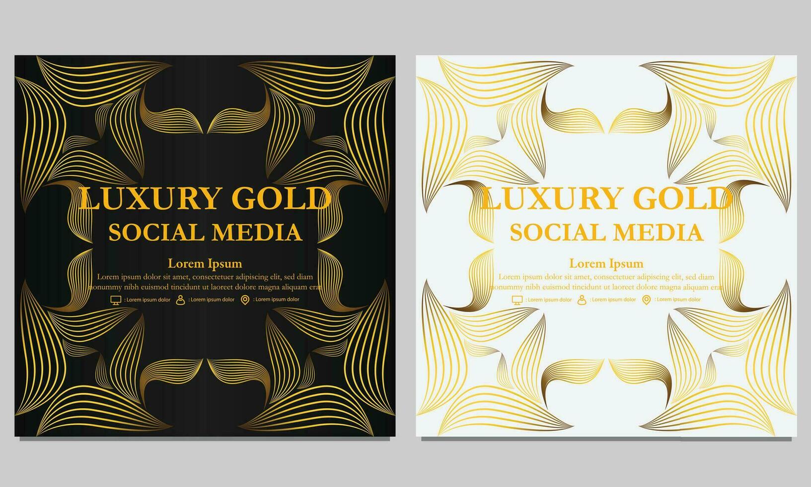 elegant gyllene blommig social media mall. lämplig för social media posta, webb baner, omslag och kort vektor