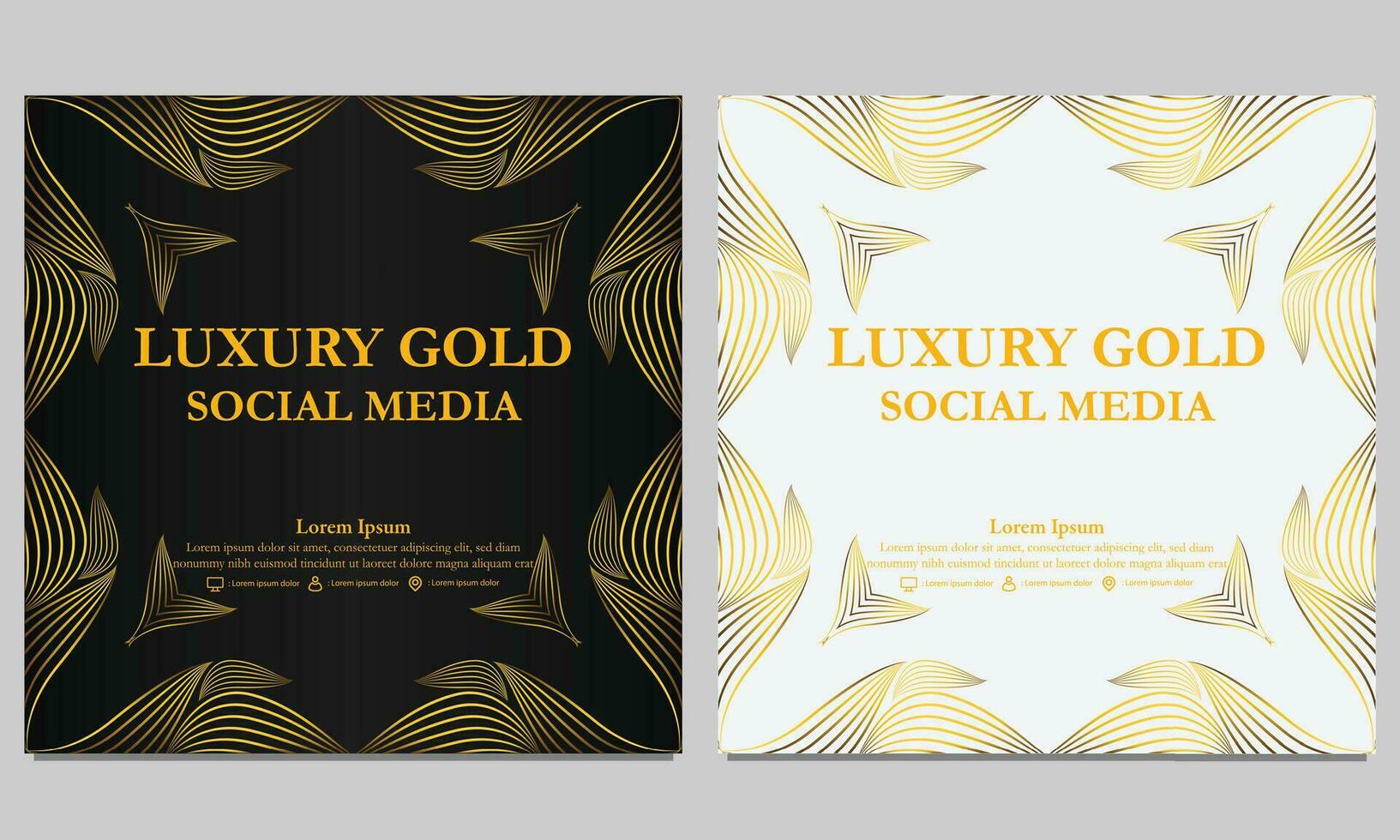 elegant gyllene blommig social media mall. lämplig för social media posta, webb baner, omslag och kort vektor