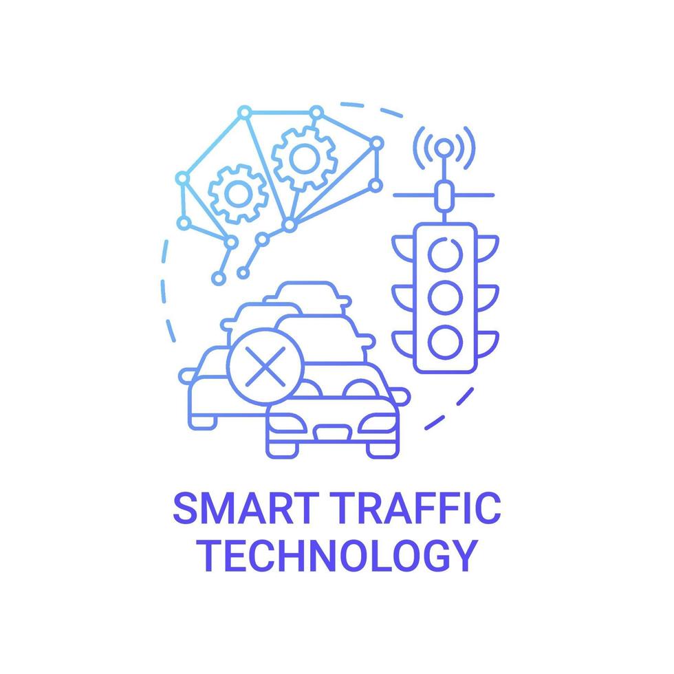 smart trafik teknik gradient blå konceptikon vektor