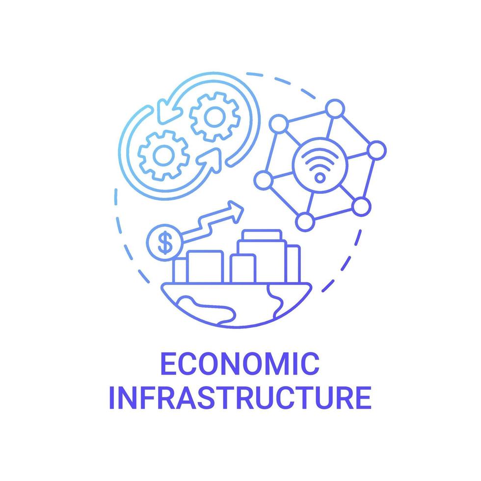 Symbol für das blaue Konzept der wirtschaftlichen Infrastruktur vektor