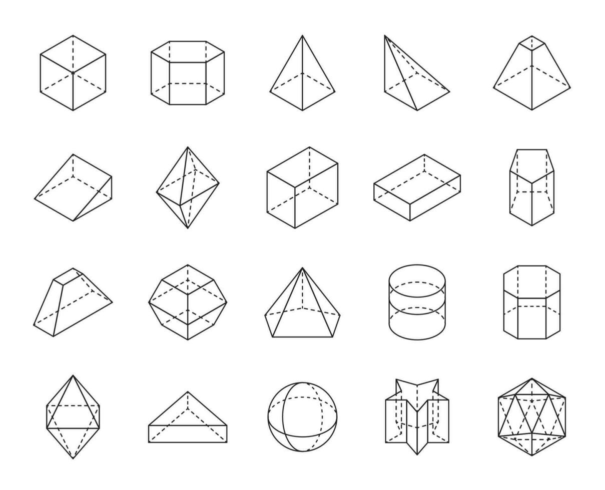 Gliederung geometrisch dimensional Formen Symbole einstellen vektor