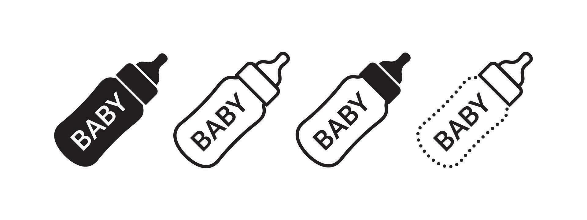 Baby auf Tafel Zeichen. Fütterung Flasche. Sicherheit Piktogramme. Vektor skalierbar Grafik