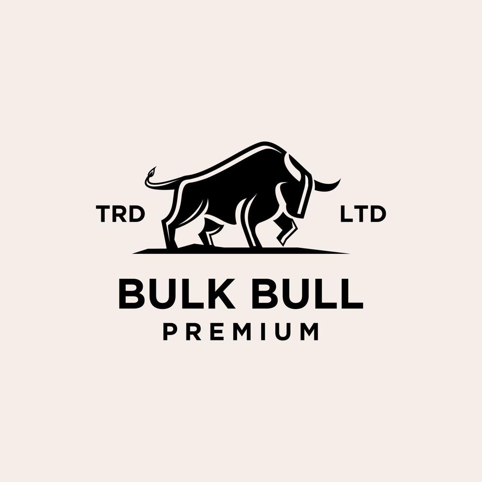 premium bulk bull svart vektor logotypdesign