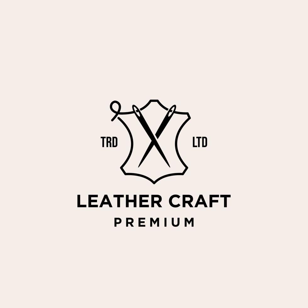 Premium-Leder-Handwerksstich-Vektorlogo vektor