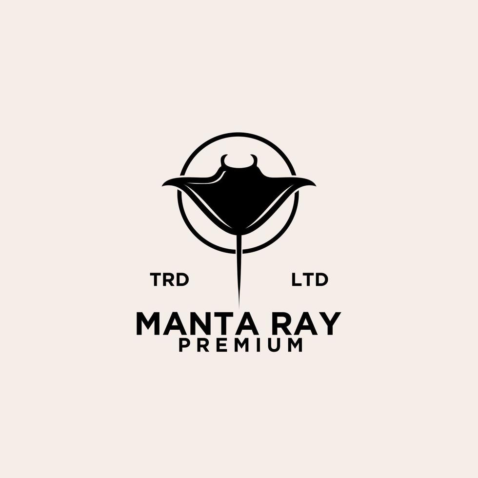 Premium-Manta-Stachelrochen-Logo-Design Tier-Vektor-Design vektor