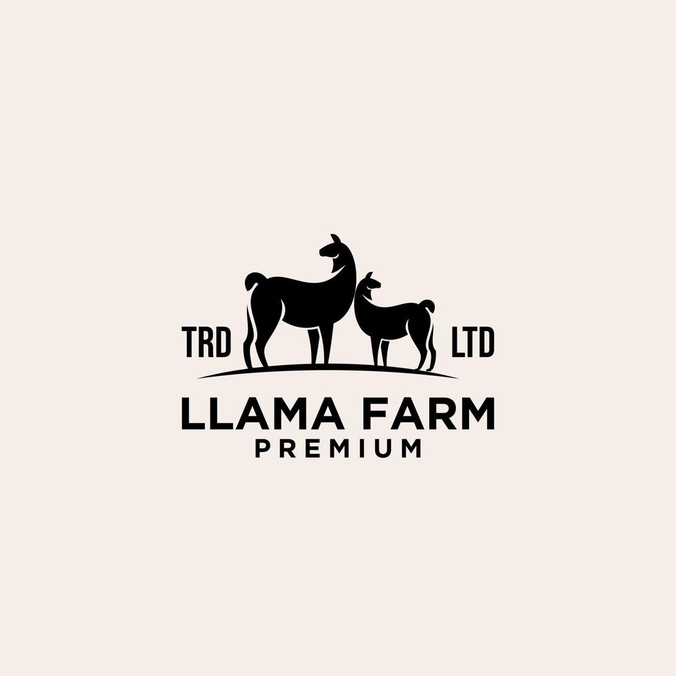 Premium-Lama-Farm-Logo-Icon-Design-Vektor-Illustration vektor