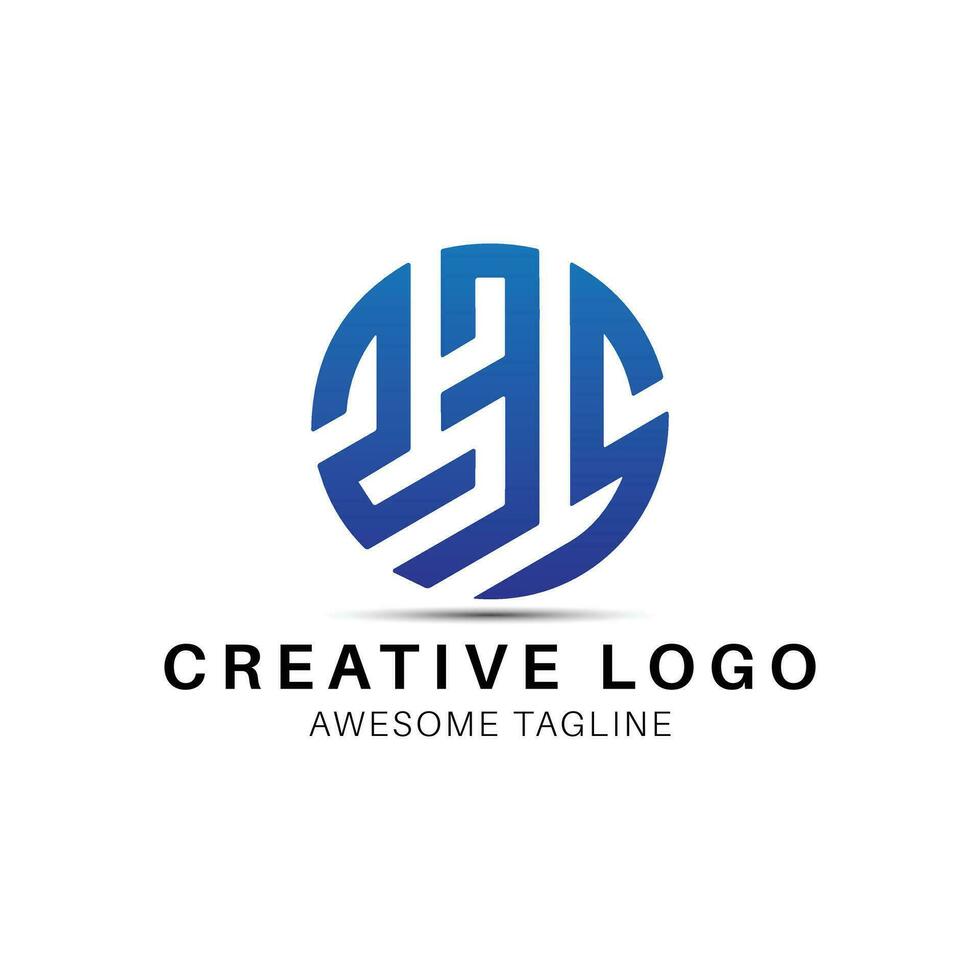 235 Nummer runden gestalten Logo Design Symbol vektor