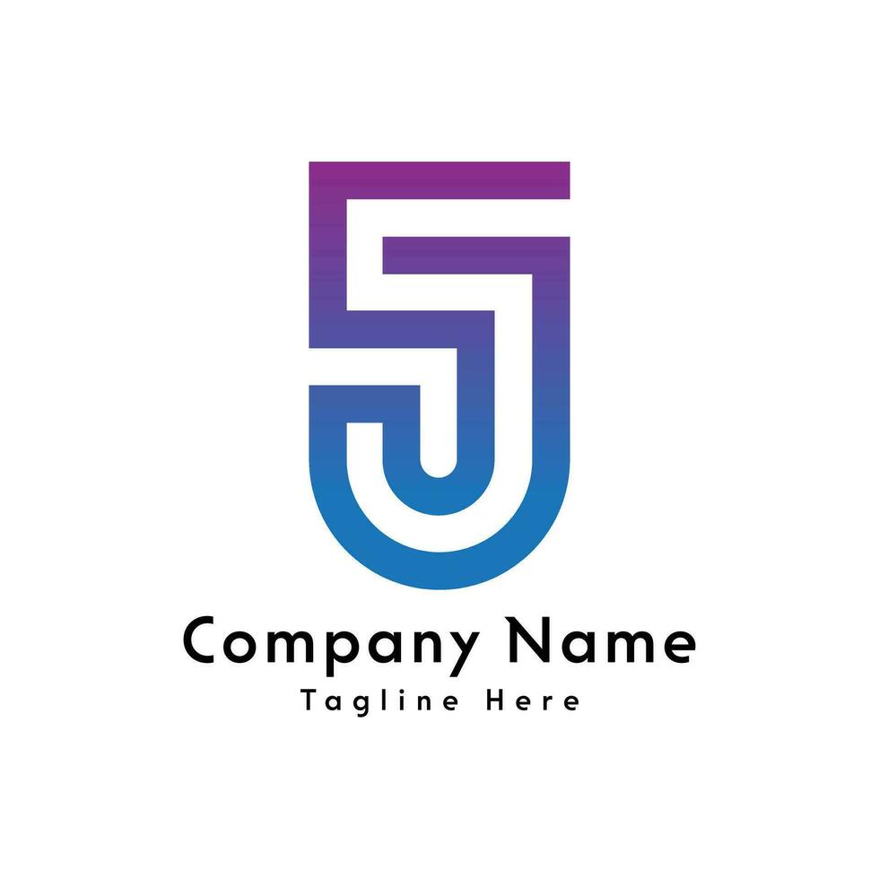 j eller 5j brev logotyp design ikon vektor