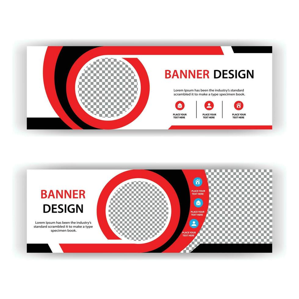 Banner Design mit rot und schwarz Farbe vektor