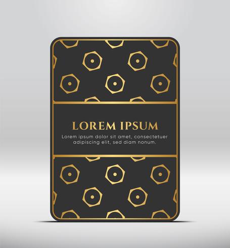 Eleganter Premium-Look. Dunkelgraue Kartenform mit goldenem Muster. Vektor-Illustration vektor