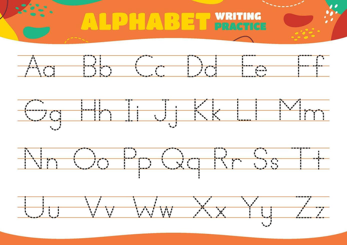 Alphabet Rückverfolgung Arbeitsblatt zum Kinder vektor