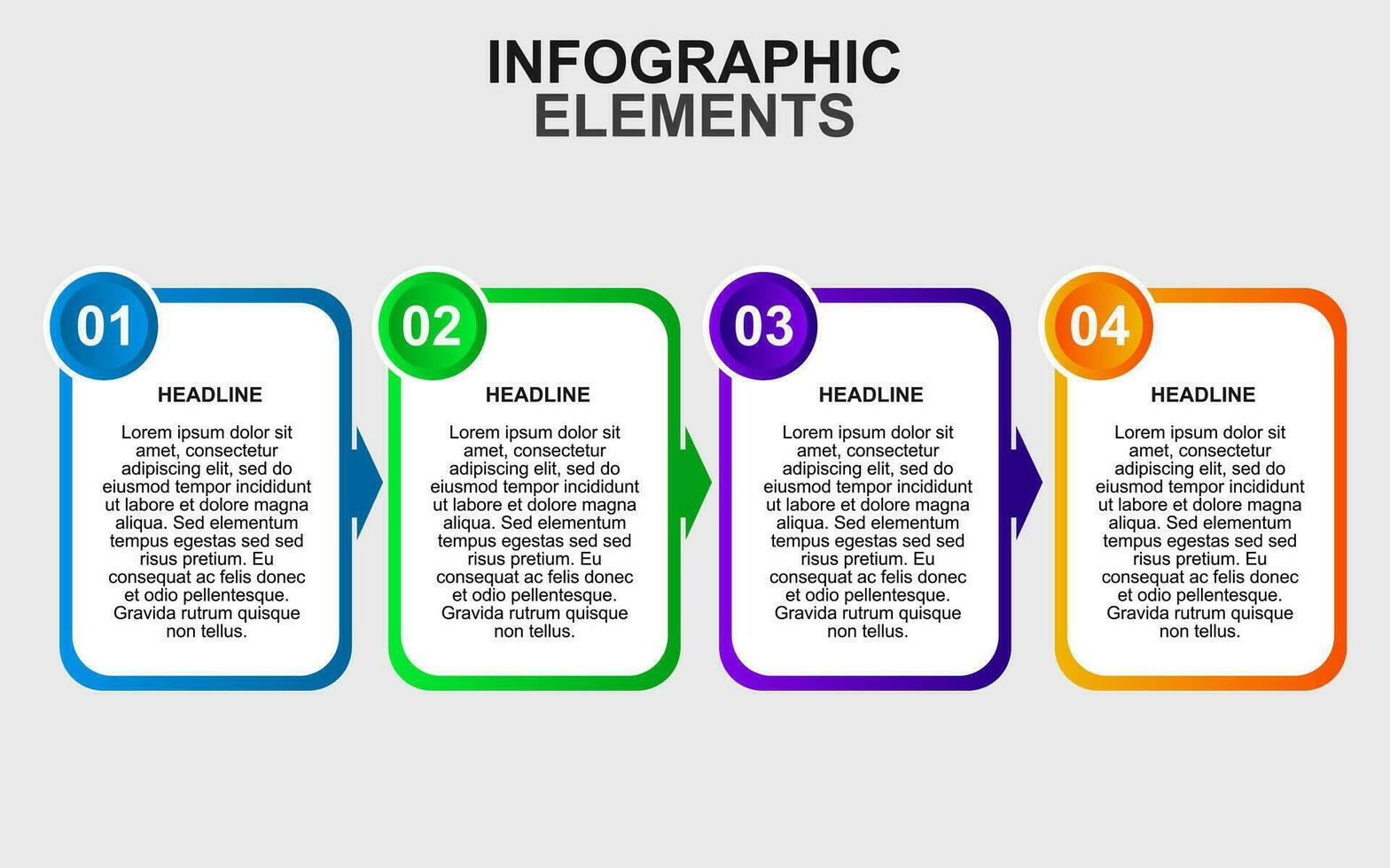 infographic mall med 4 färgrik steg för presentationer, företag och affischer. vektor