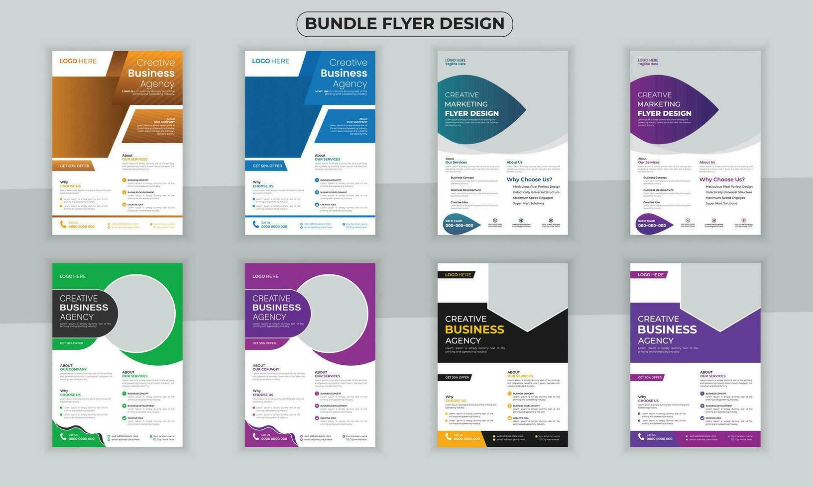 Geschäft bündeln Flyer Design Vorlage und kreativ Flyer Satz, korporativ Marke, Geschäft Broschüre Flyer Design a4 Größe vektor
