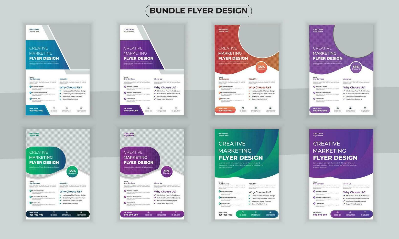 Geschäft bündeln Flyer Design Vorlage und kreativ Flyer Satz, korporativ Marke, Geschäft Broschüre Flyer Design a4 Größe vektor