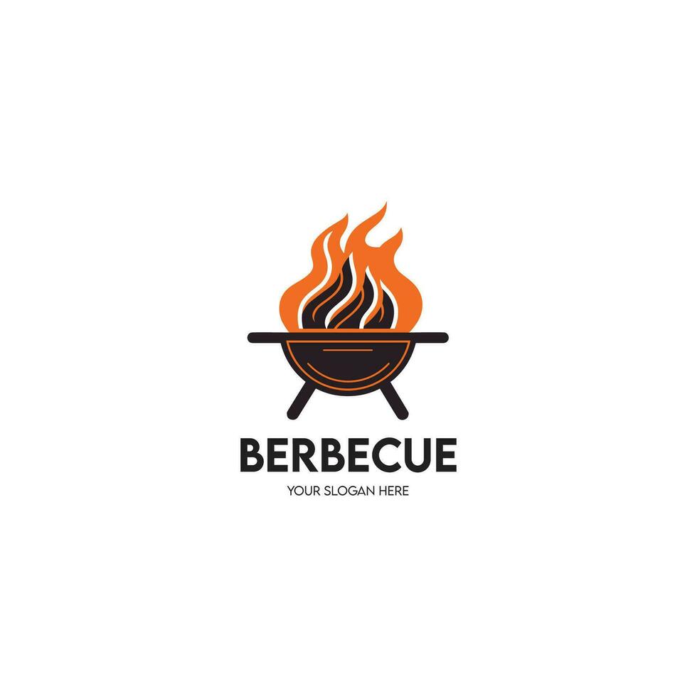 utegrill vektor logotyp design och bbq grill symbol