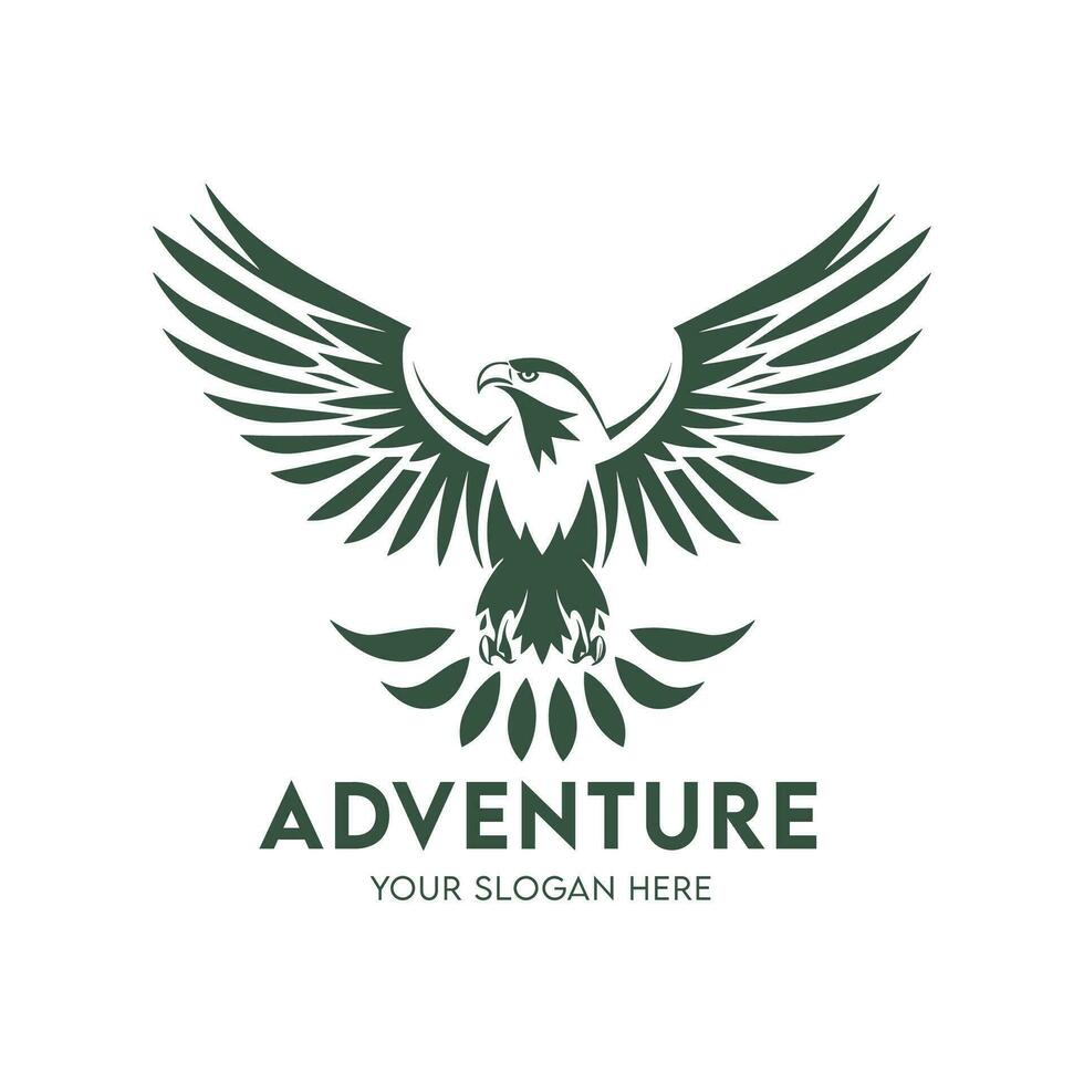 Abenteuer wild Leben Adler Logo Design. vektor