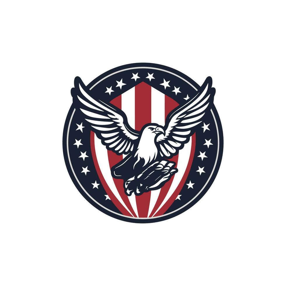 amerikanisch Flagge Adler Vektor Logo Design