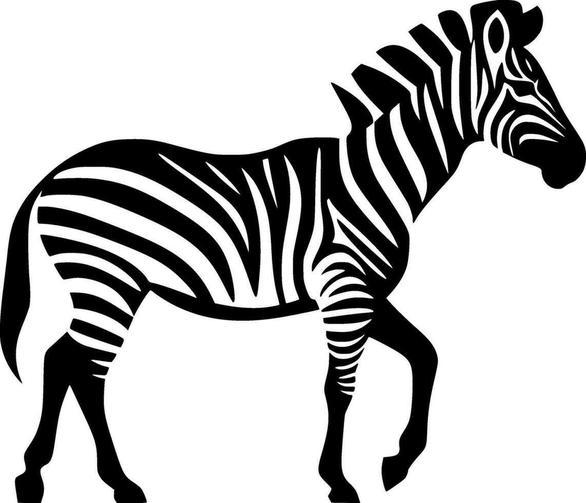 zebra - minimalistisk och platt logotyp - vektor illustration