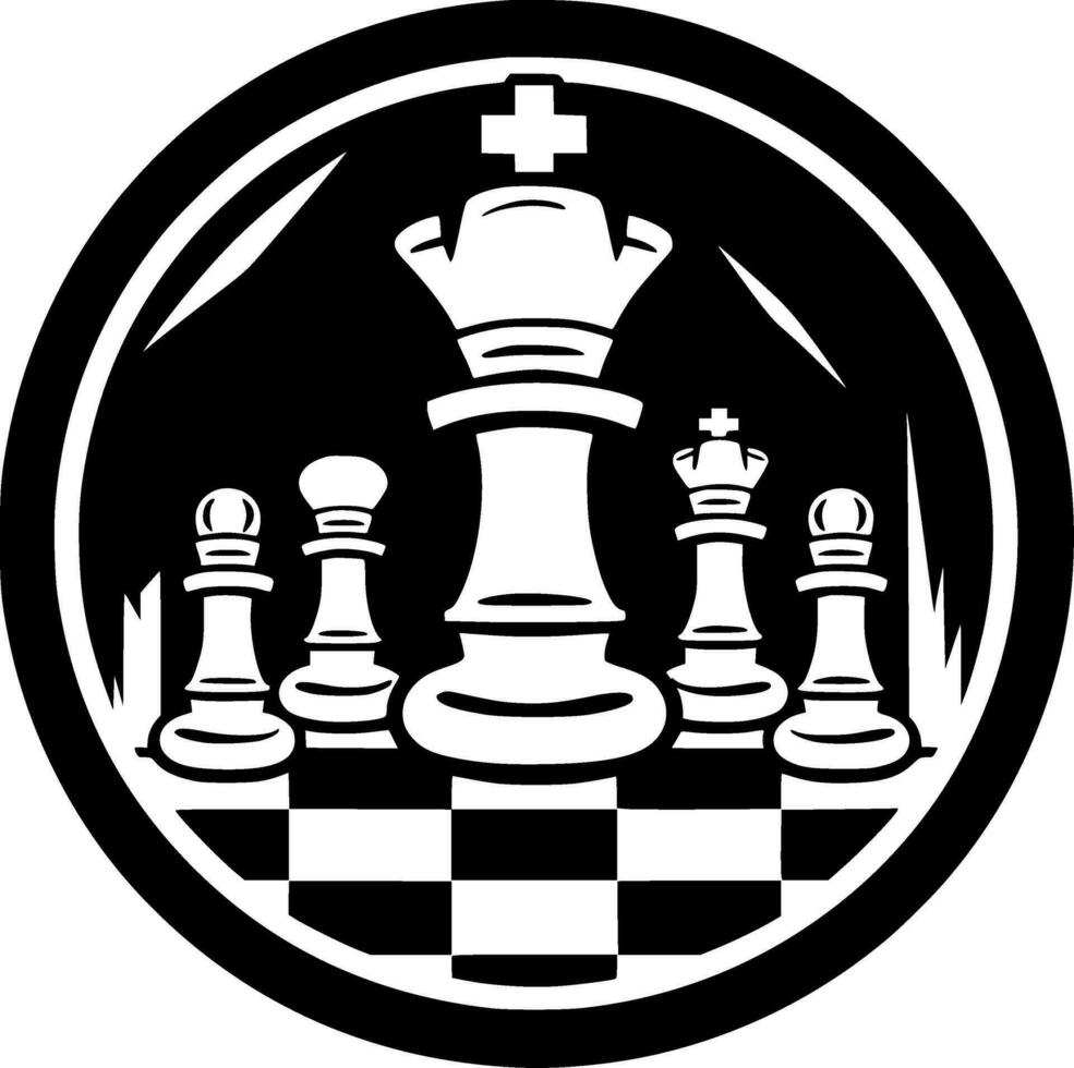 Schach - - schwarz und Weiß isoliert Symbol - - Vektor Illustration