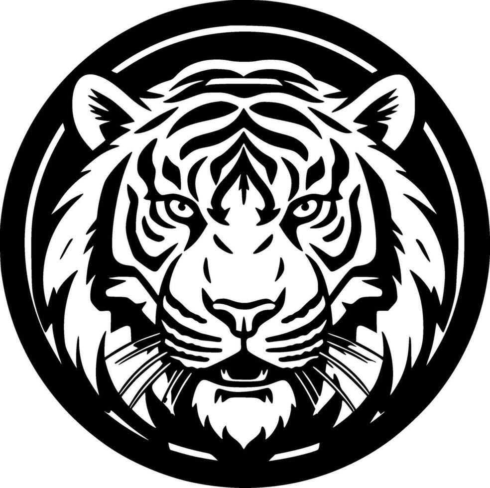 tiger, minimalistisk och enkel silhuett - vektor illustration