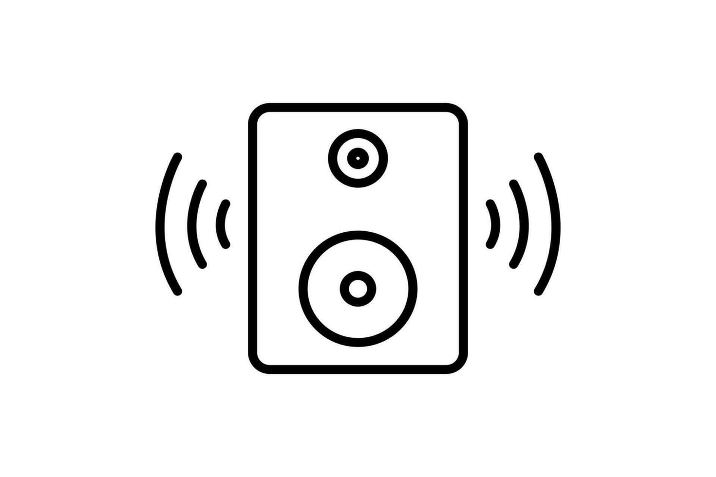 ljud låda ikon. ikon relaterad till enhet, multimedia, musik. linje ikon stil. enkel vektor design redigerbar