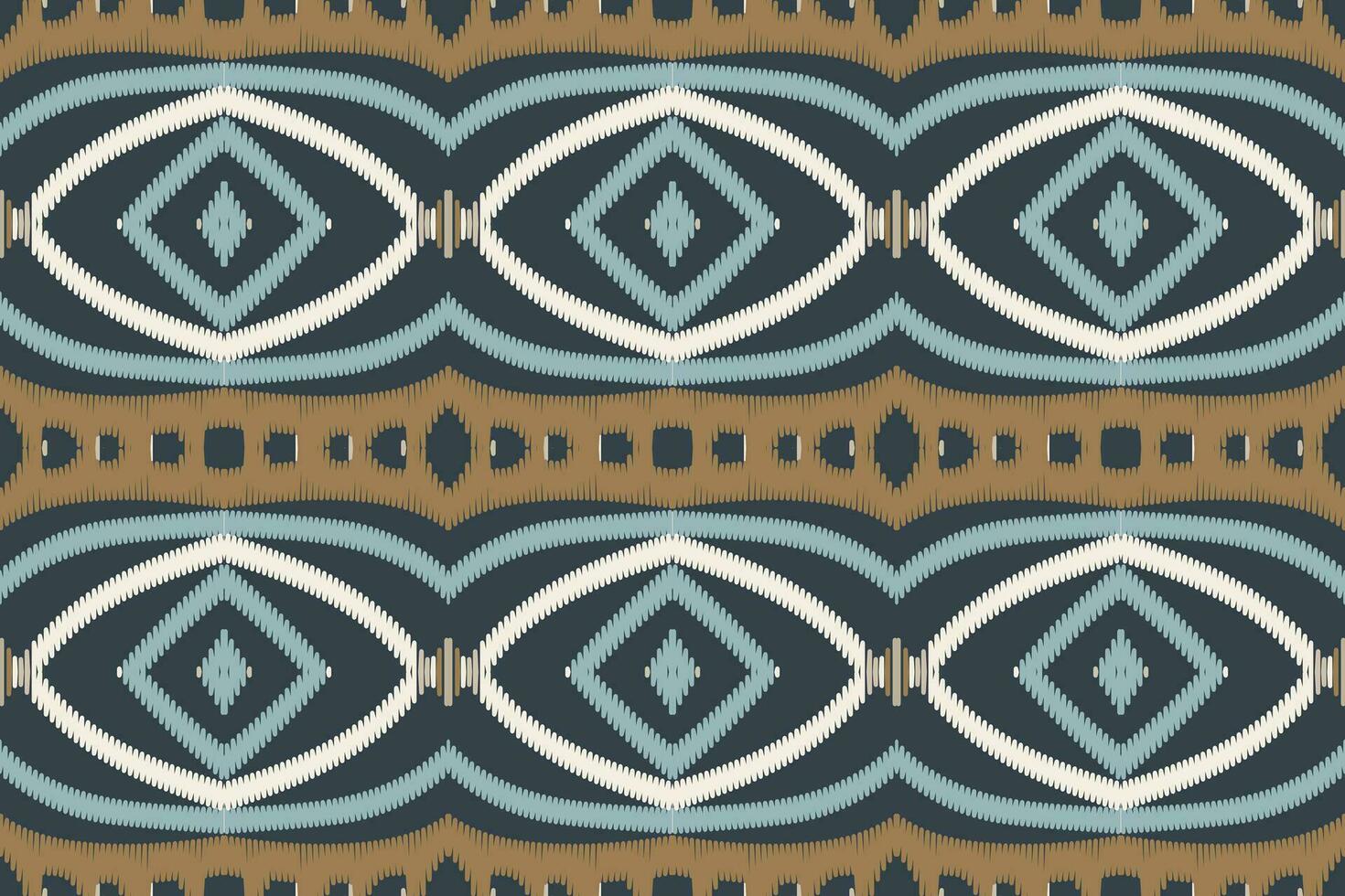 ikat sömlös mönster broderi bakgrund. ikat triangel geometrisk etnisk orientalisk mönster traditionell. ikat aztec stil abstrakt design för skriva ut textur, tyg, saree, sari, matta. vektor