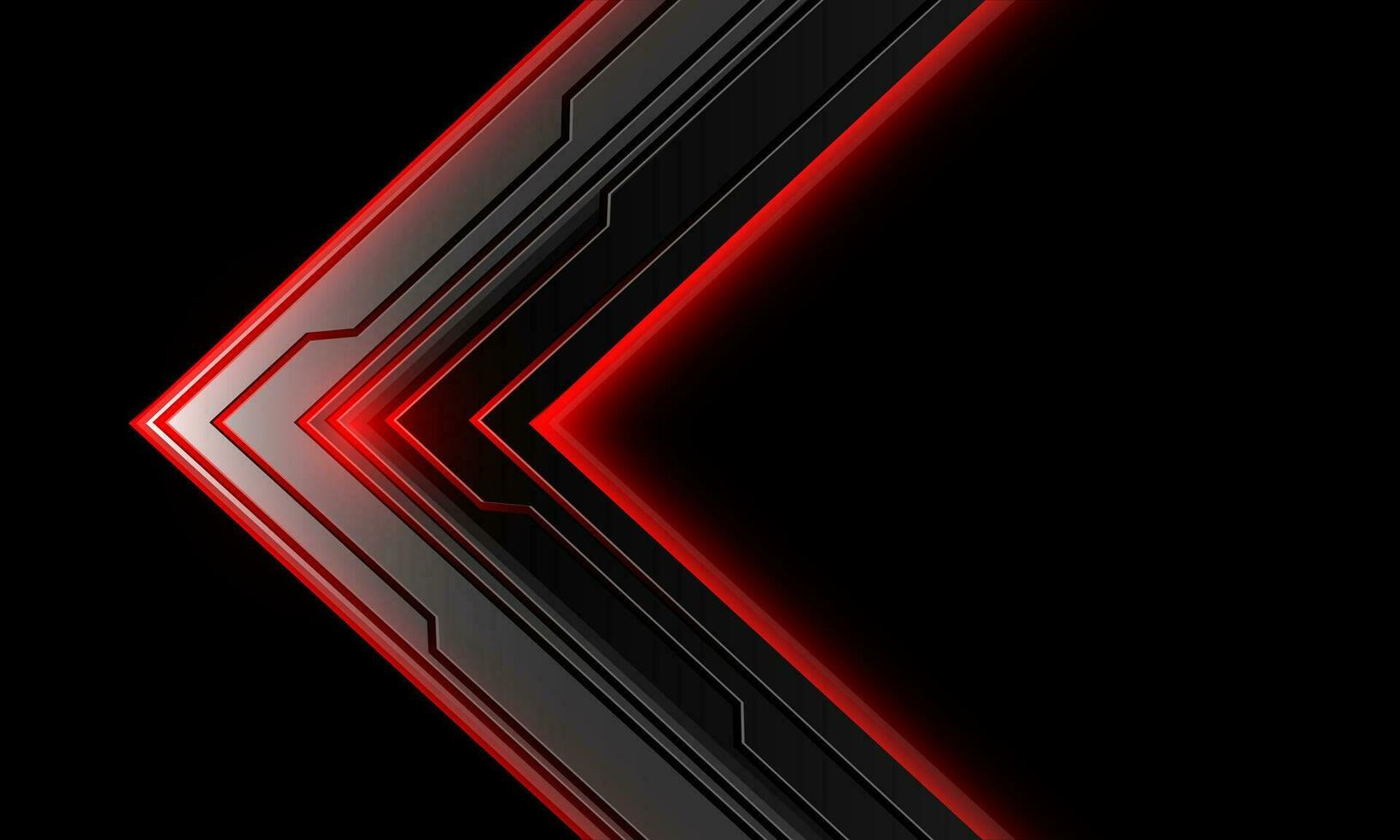 abstrakt Pfeil Cyber rot Licht geomatrisch auf schwarz leer Raum Design hochmodern futuristisch kreativ Hintergrund Vektor