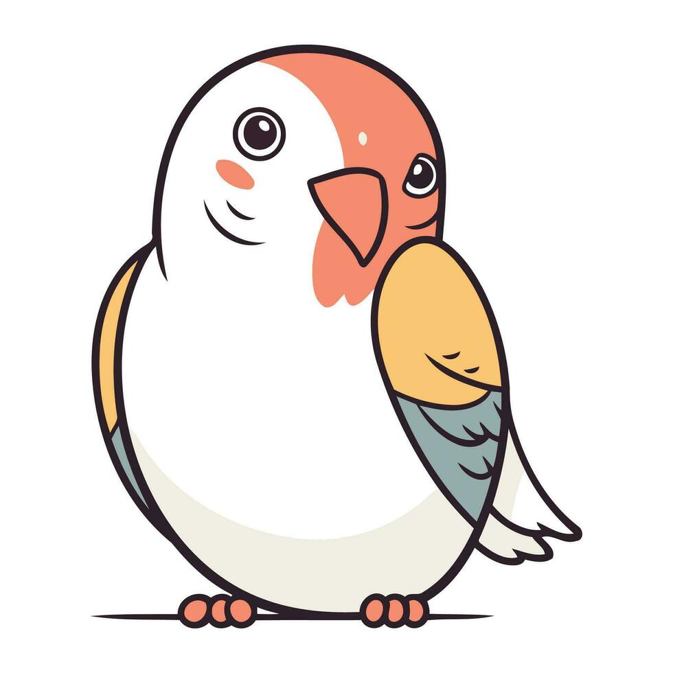 Vektor Illustration von süß Karikatur Papagei isoliert auf ein Weiß Hintergrund.