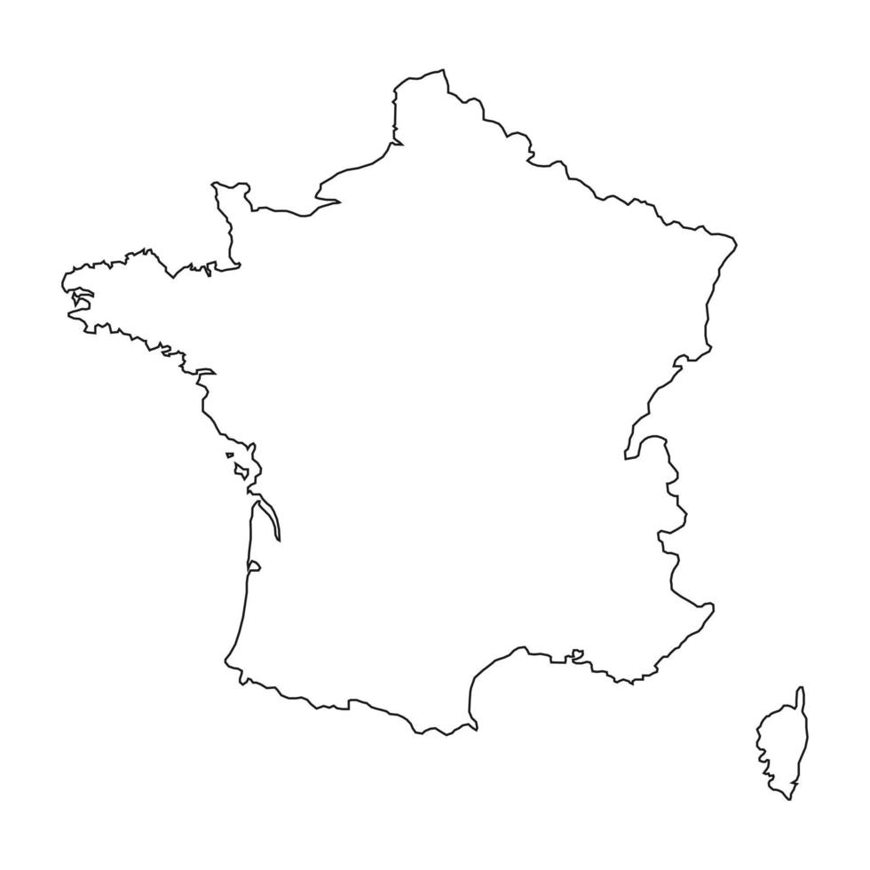 vektor illustration av kartan över frankrike på vit bakgrund