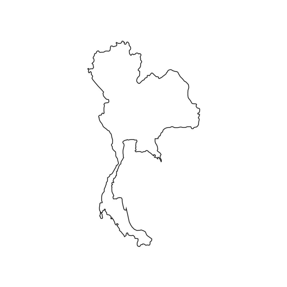 vektor illustration av kartan över thailand på vit bakgrund